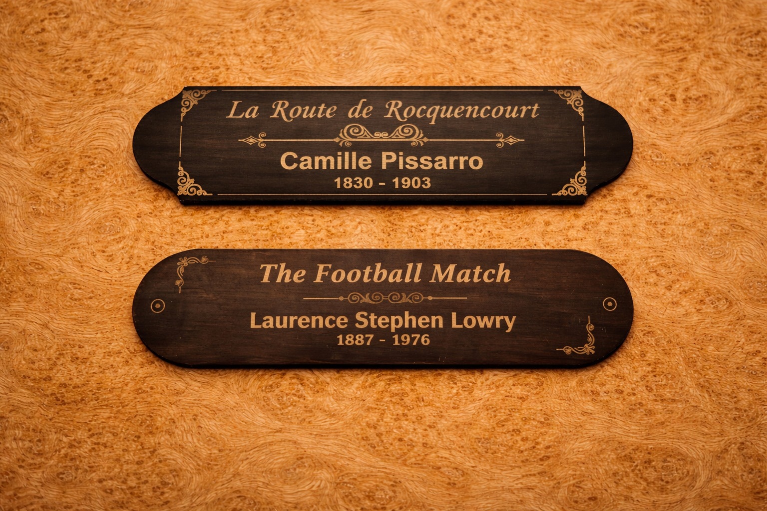 Fully-Aged Brass nameplates