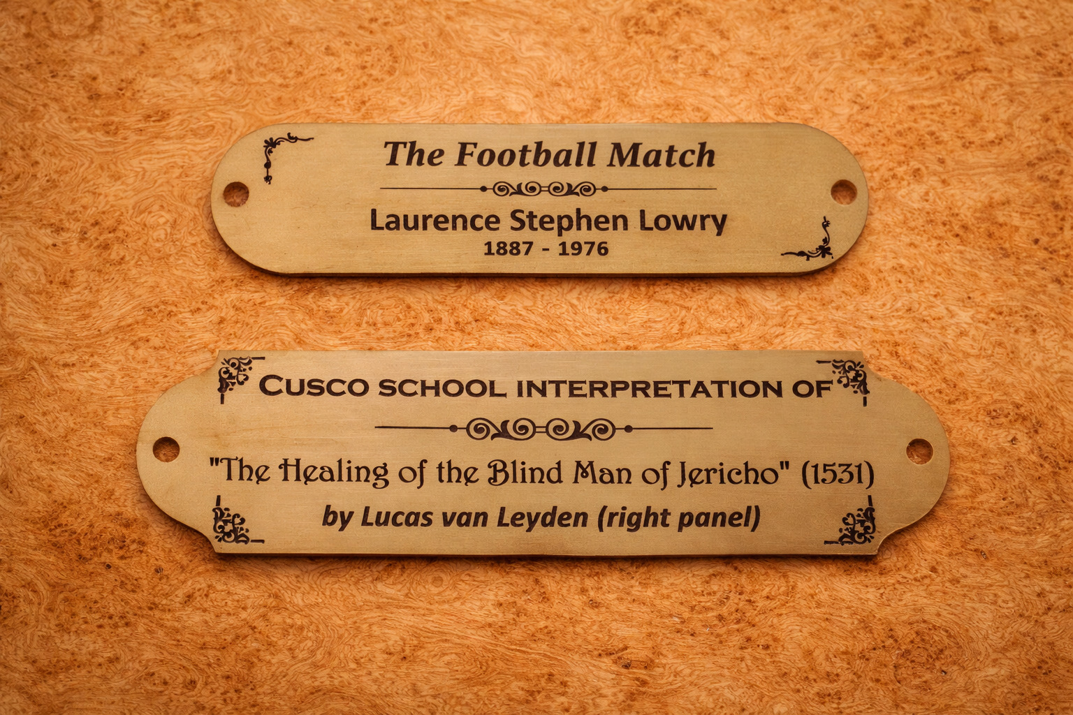 Shiny Brass nameplates